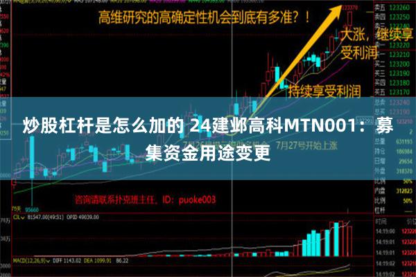 炒股杠杆是怎么加的 24建邺高科MTN001：募集资金用途变更