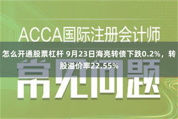 怎么开通股票杠杆 9月23日海亮转债下跌0.2%，转股溢价率22.55%