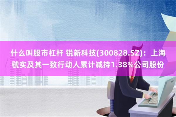 什么叫股市杠杆 锐新科技(300828.SZ)：上海虢实及其一致行动人累计减持1.38%公司股份