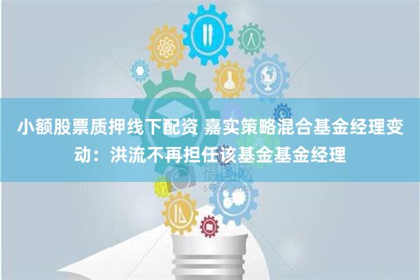 小额股票质押线下配资 嘉实策略混合基金经理变动：洪流不再担任该基金基金经理